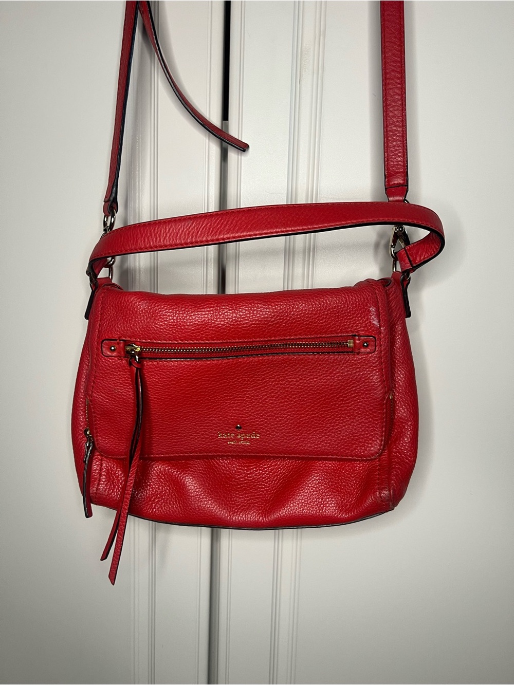 Kate Spade New York Red Leather Shoulder Crossbody Bag